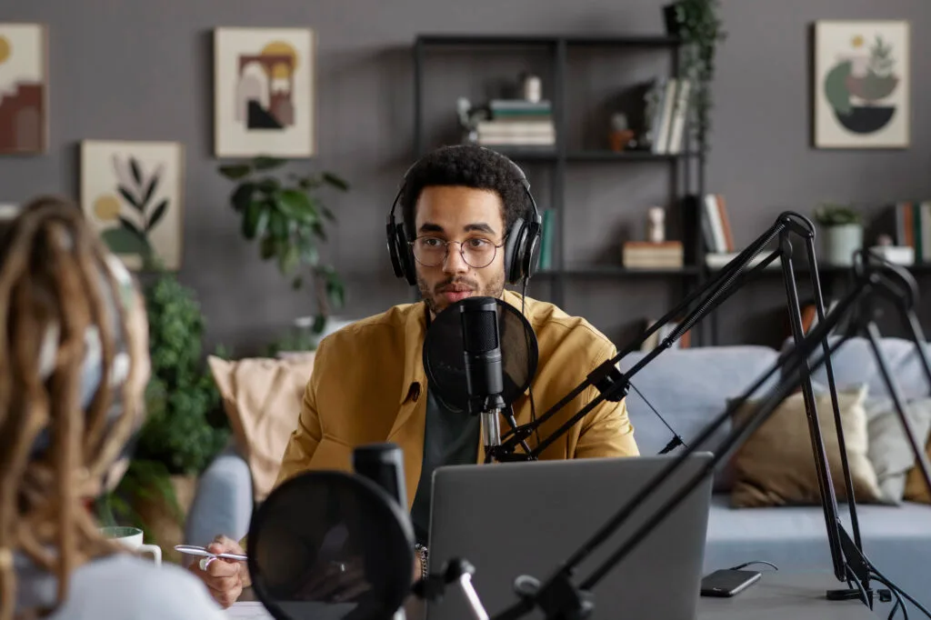 Young People Recording Podcast