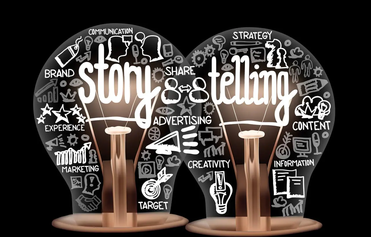 Light bulbs with story telling concept