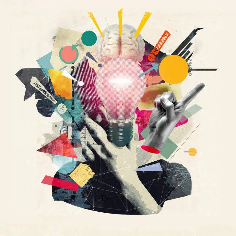 Concept of business ideas and startups. strategic thinking in marketing